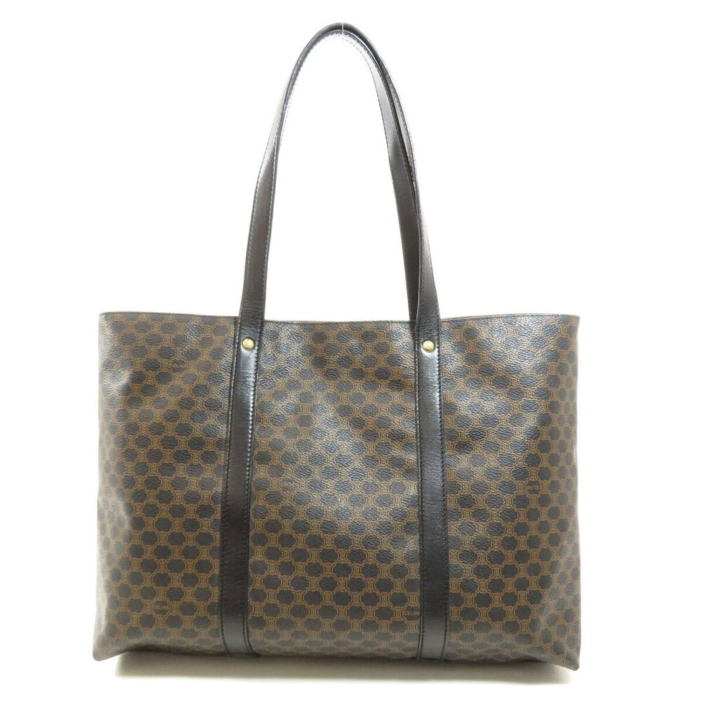 Celine Tote Macadam Bag Leather Shoulder Brown